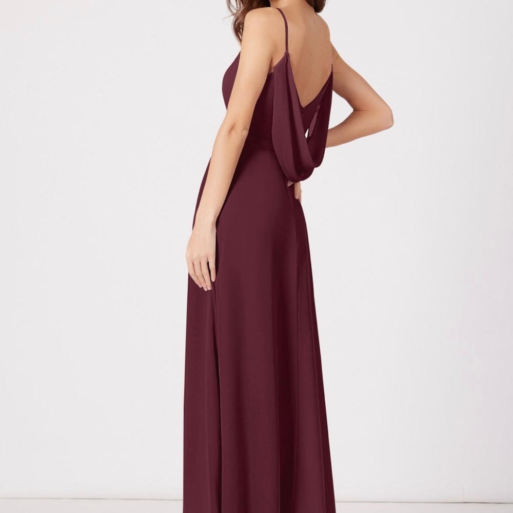 Azazie Candice Bridesmaid Dress in Cabernet Size A4. - Picture 5 of 8